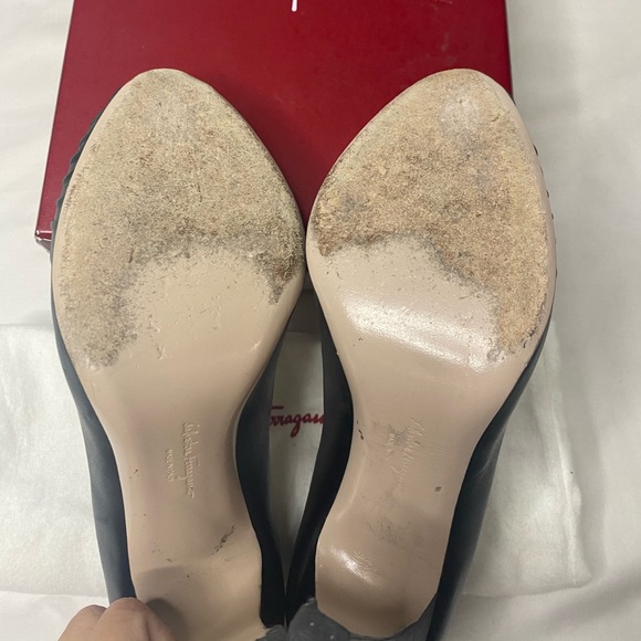 Salvatore Ferragamo Madreperla Peep Toe Heels - Picture 12 of 12